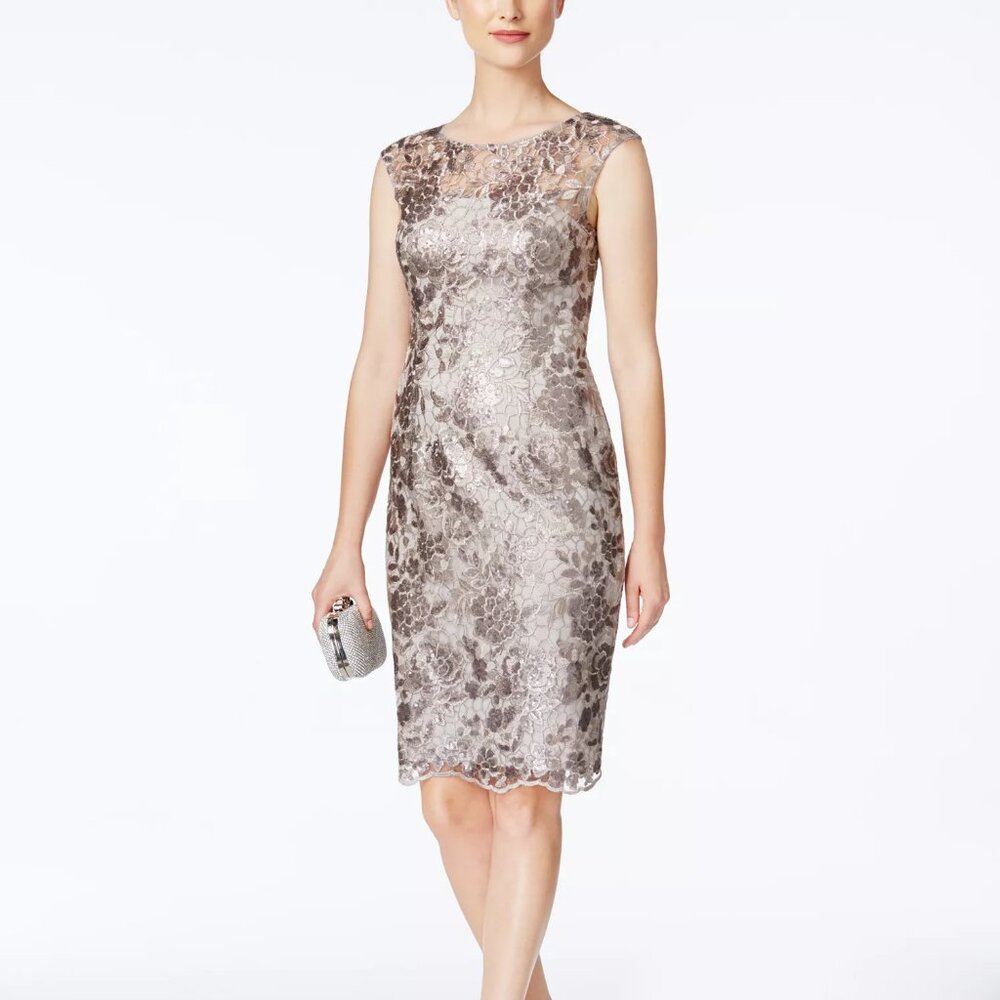 Light Mink Lace Sheath Dress